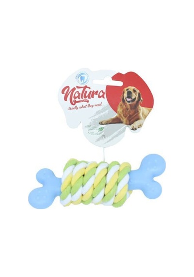 Natura 14 CM Plastik Kemik Halatlı Köpek Kemirme Oyuncağı