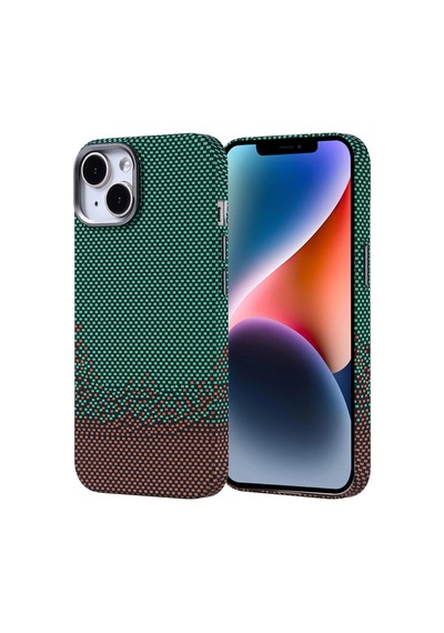 Apple iPhone Uyumlu 14 Kılıf Ultra İnce Karbon Tasarımlı Ve Magsafeli Cabix Premium Kapak Yeşil