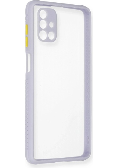 Gld-spt- Newface Samsung Uyumlu Galaxy M51 Kılıf Miami Şeffaf Silikon - Lila