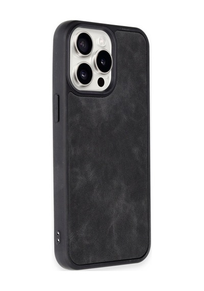 Apple iPhone Uyumlu 15 Pro Max Kılıf Aras Deri Kapak - Siyah Bzsxx00 1