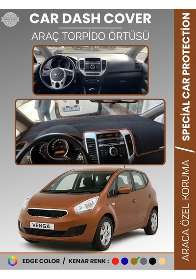 Kia Venga 2009-2011 Torpido Örtüsü Ön Panel Halı Torpido Koruma Tam Uyum Araca Özel Kaymaz - 850 Stiloto