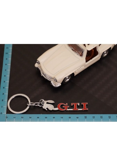 Volkswagen Uyumlu Gti Koşan Tavşan Logo Krom Metal Çift Yön Anahtarlık