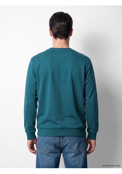 Lcwaıkıkı Classic Petrol Bisiklet Yaka Erkek Kalın Sweatshirt