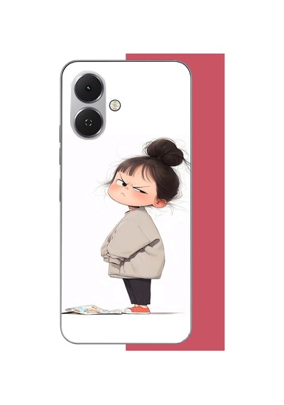 Tecno Spark Go 2 Uyumlu Kawaii Sinirli Kız Baskılı Silikon Kılıf Renkli