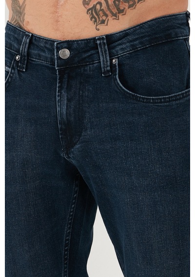 Buratti Pamuklu Regular Fit Normal Bel Boru Paça Jeans Erkek Kot Pantolon 2211C16Parma Lacivert
