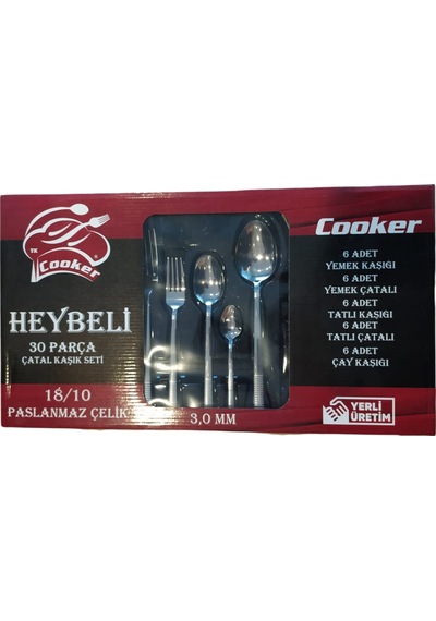 Cooker Heybeli Catal Kaşık Seti 30 Parça Crk2855 6322