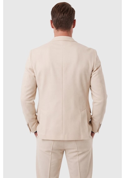Rizzup Erkek Bej Slim Fit Likralı Gofre Kumaş Takım Elbise İpli Lastikli Pantolon 2602326