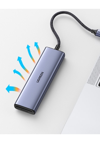 Ugreen 6-in-1 Usb-c 1 4k Hdmı, 3 Usb-a, Sd, Tf Hub Çoklayıcı, Gri, 20956a