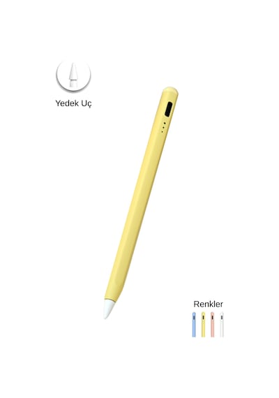 Fuchsia Apple Uyumlu iPad Çocuk Boy Eğime Duyarlı Ve Avuç İçi Reddetmeli Aktif Dokunmatik Tablet Kalemi Sarı