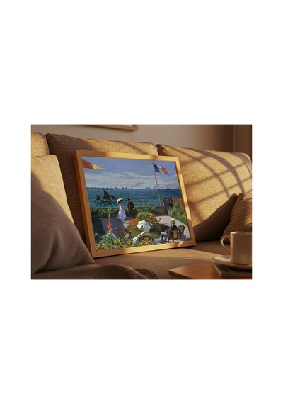 Monet Sainte-adresse'de Bahçe Çerçevesiz Poster 30x42 Cm A3 Tablo Empresyonist Duvar Dekoru