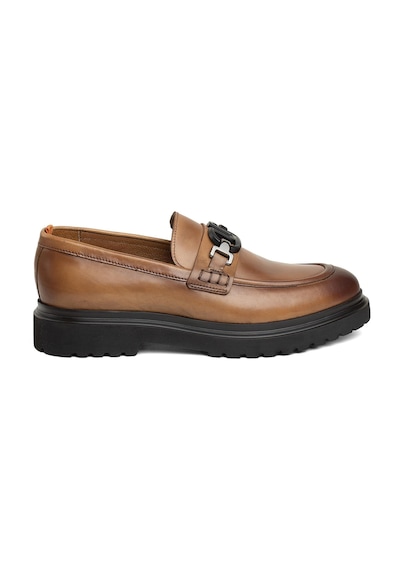 Marcomen 19578 Erkek Hakiki Deri Loafer Ayakkabı Taba-taba Taba