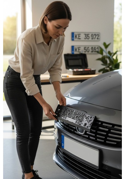 Plaka Tüv Ince Parlak Siyah Plakalık Araba Plaka Çerçevesi 2 Adet Siyah Esnek Plakalık