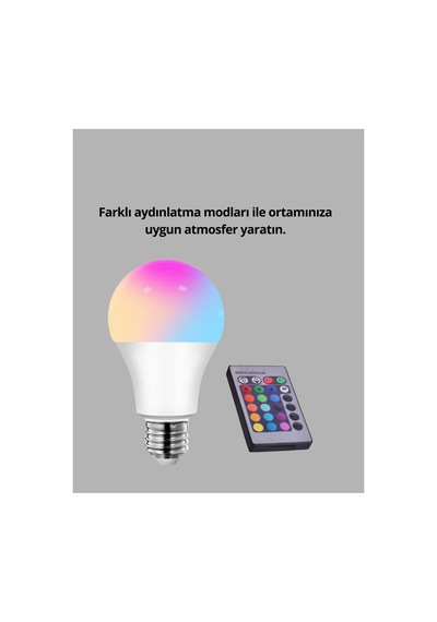 Rgb Uzaktan Kumandalı Led Ampul 16 Renk A Kalite 2025 Model Orijinal Mariposascrt Belirtilmemiş