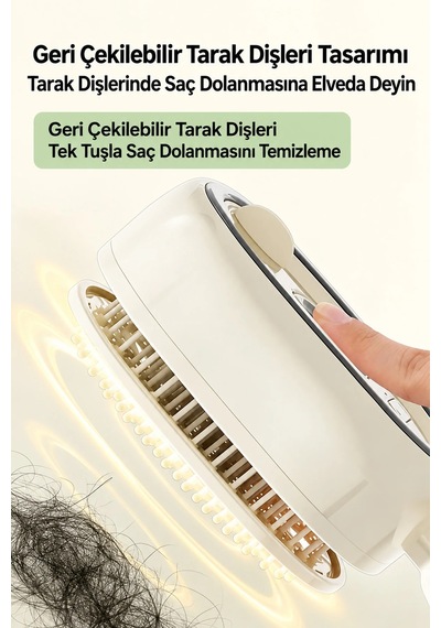 Exenar - Sarı - Spreyli Elektrikli Saç Tarağı 10ml Su Yağ Hazneli Antistatik Saç Bakım Fırça Elektriklenme Önleyici