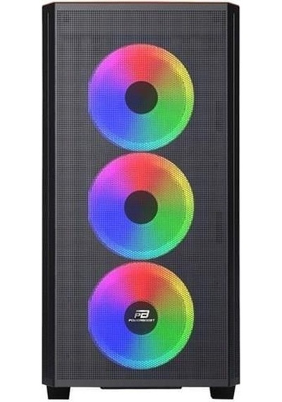 Powerboost PB-P2252BP USB 3.0 Mesh Ring ARGB Fan ATX Oyuncu Kasası Siyah-Mor