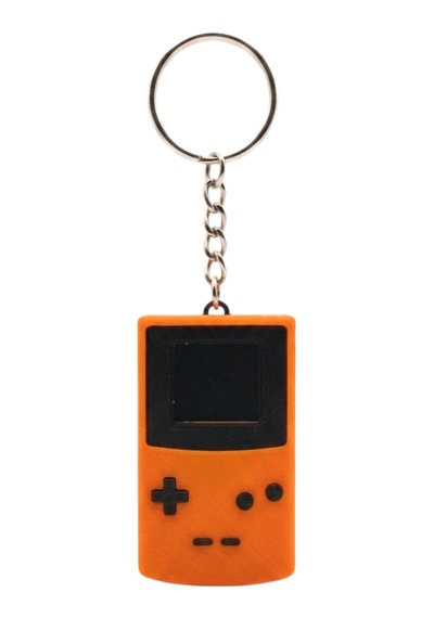 3d Baskı Turuncu Retro Oyun Konsolu Gameboy Anahtarlık - Canlı Renkli Oyuncu Gamer Aksesuarı