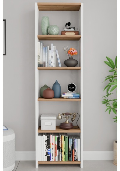 Alpaevmobilya Ahşap 5 Raflı 150 Cm Çok Amaçlı Açık Kitaplık Dekoratif Salon Rafı Düzenleyici Ve Organizer Beyaz - Atlantik Çam Alpaevmobilya Ahşap 5 Raflı 150 Cm Çok Amaçlı Açık Kitaplık Dekoratif Salon Rafı Düzenleyici Ve Organizer Beyaz - Atlantik Çam