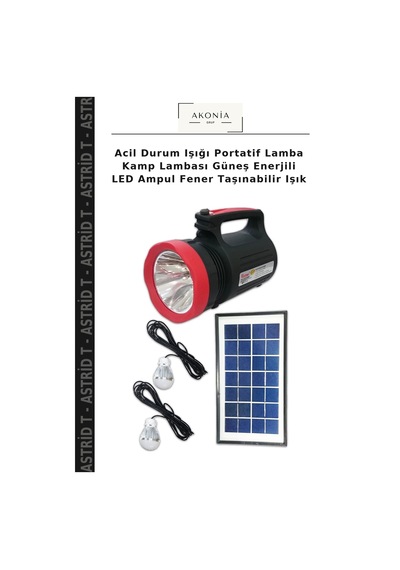 Acil Durum Işığı Portatif Lamba Kamp Lambası Güneş Enerjili Led Ampul Fener Taşınabilir Işık Çok Renkli