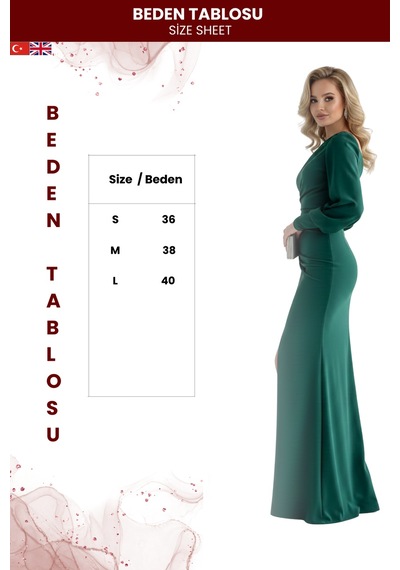 Zedefx Kadın Tek Omuz Açık Maxi Elbise Yeşil