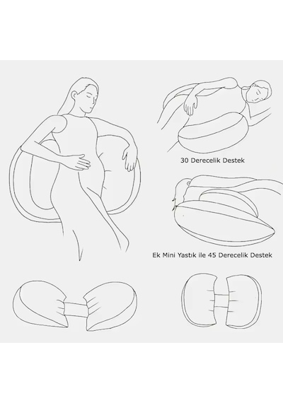 Hamile Uyku Destek Yastığı Çok Fonksiyonlu Hamile Yastığı