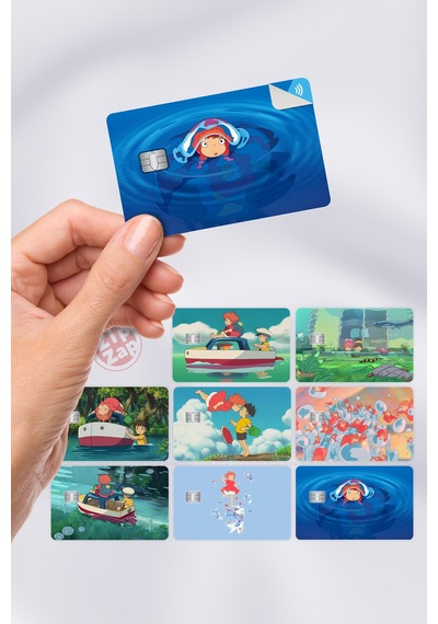 Ponyo Gake No Ue No Ponyo Kart Kaplama Sticker 8 Adet Çok Renkli