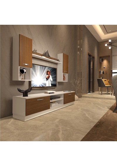 Decoraktiv Eko 5dab Slm Dvd Tv Ünitesi Tv Sehpası Beyaz - Ceviz