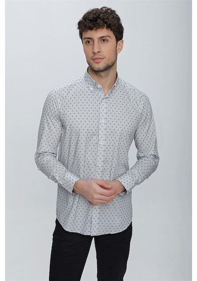 İmza Gri Uzun Kol Baskılı Bez Ayağı Düğmeli Yaka Klasik Slim Fit Dar Kesim Pamuklu Likralı Gömlek 1004225247-gri Gri İmza Gri Uzun Kol Baskılı Bez Ayağı Düğmeli Yaka Klasik Slim Fit Dar Kesim Pamuklu Likralı Gömlek 1004225247-gri Gri