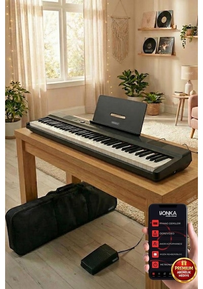 Midex Plx-120bk Yüksek Kaliteli Katlanır Taşınabilir Dijital Piyano