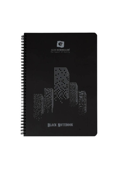 Alex Schoeller Black Notebook A4 Siyah Defter 120 Gr. 60 Yp. Spiralli