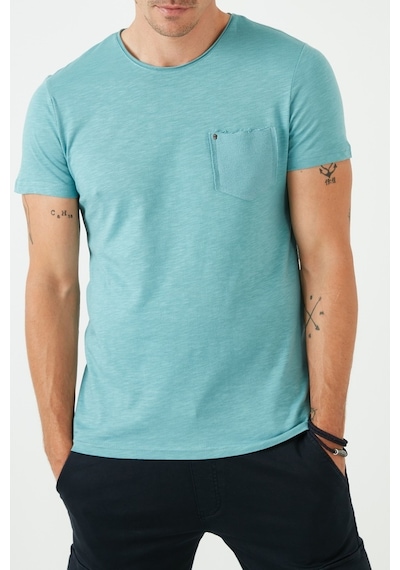 Buratti % 100 Pamuklu Slim Fit Bisiklet Yaka Cepli Erkek T Shirt 5902000 Mavi