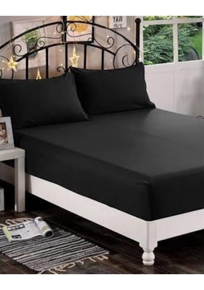 Clasy Tek Kişilik %100 Pamuk Ranforce Lastikli Çarşaf Seti 100 X 200 Siyah