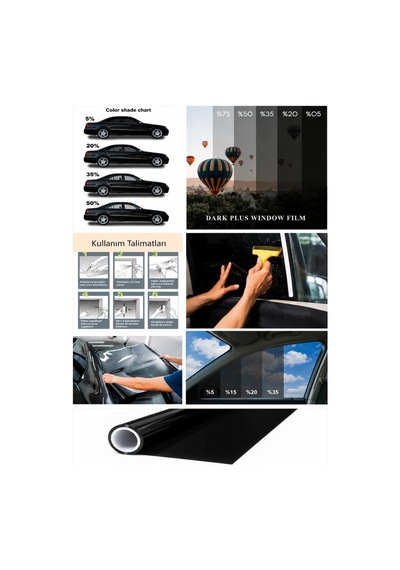 Seri A Black %15 Işık Geçirgen Oto Cam Filmi 50 Cm X 5 Metre