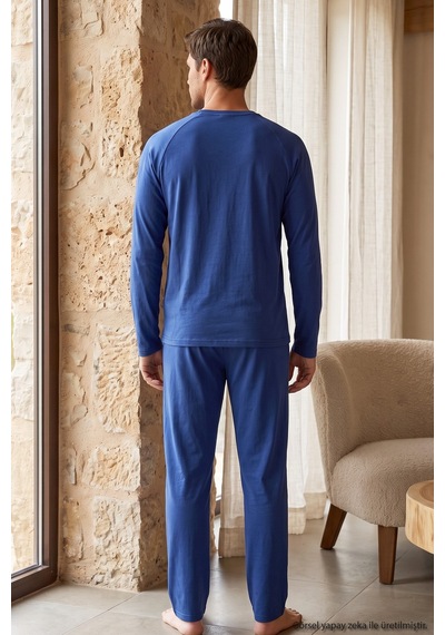 Siyah İnci Nakışlı Pamuklu Likralı Örme Pijama Takım 26241802 Saks