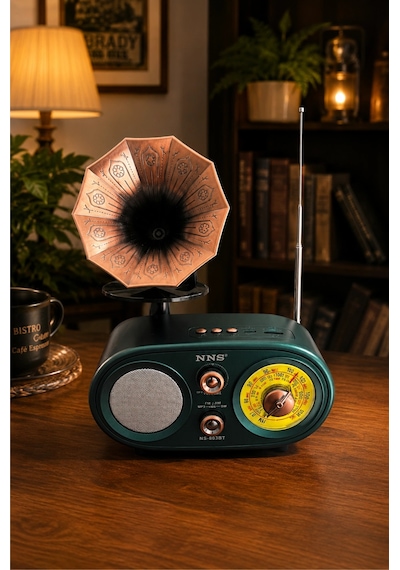 Nns Ns-803bt Yeşil Retro Radyo Bluetooth Hoparlör Usb Tf Kart Şarjlı Nostaljik Radyo
