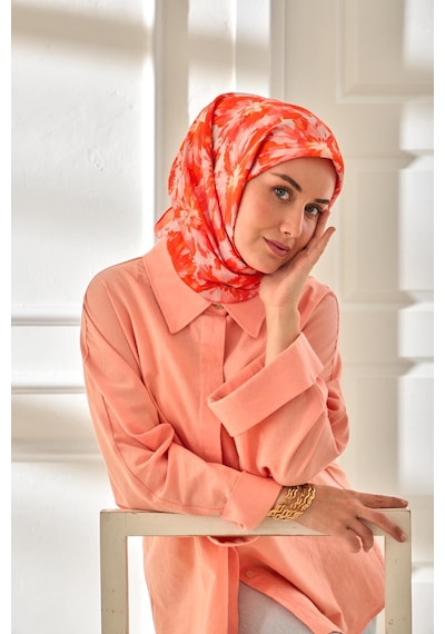 Silk Home Velora Eşarp 161001-38 Turuncu, Pudra, Somon, Pembe
