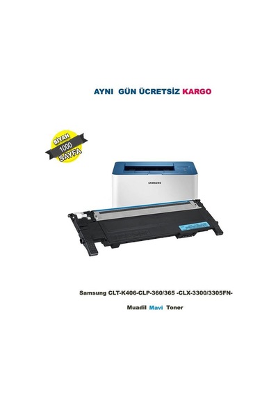 Samsung Clt-C406 - C410W/C460Fw/C460W Mavi Uyumlu Toner