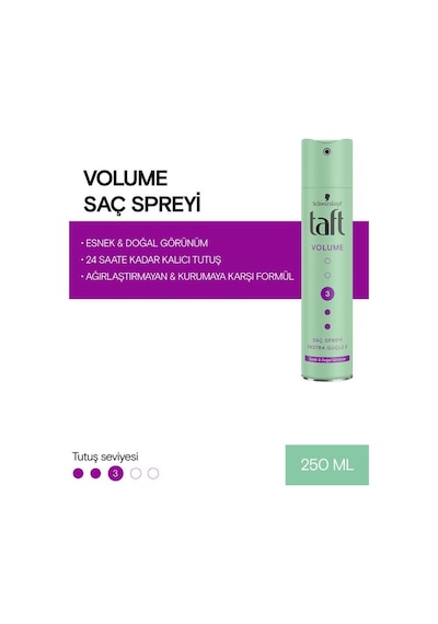 Taft True Volume Ekstra Hacim Veren Sprey 2 x 250 ML