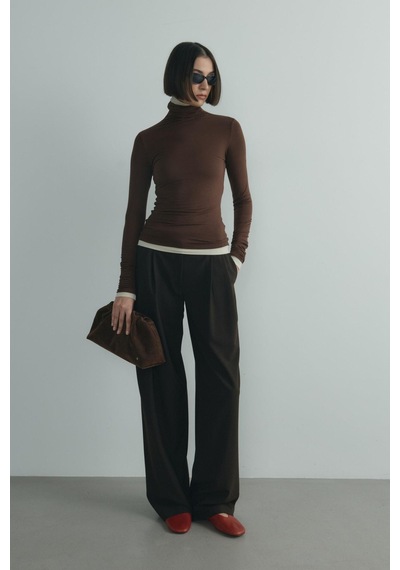 Suud Collection Kahverengi Boğazlı Body