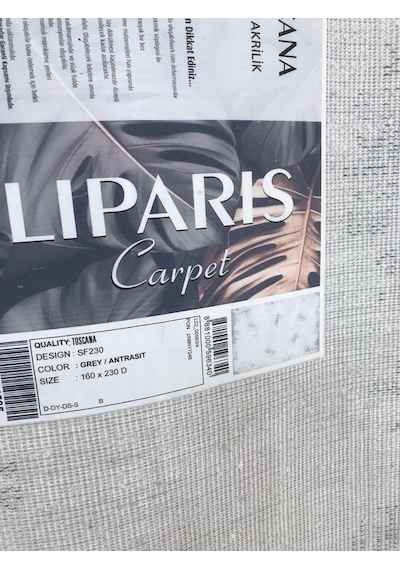 Liparis Halı Toscana 230g Serisi Triko Akrilik Salon Oturma Yatak Odası Halısı Gri - Antrasit