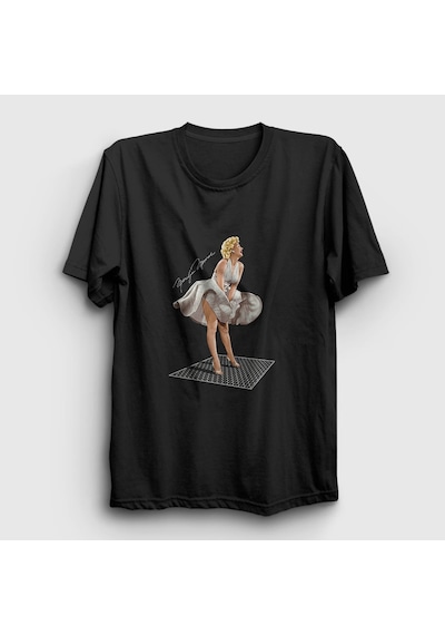 Presmono Unisex Icon Marilyn Monroe T-shirt Siyah
