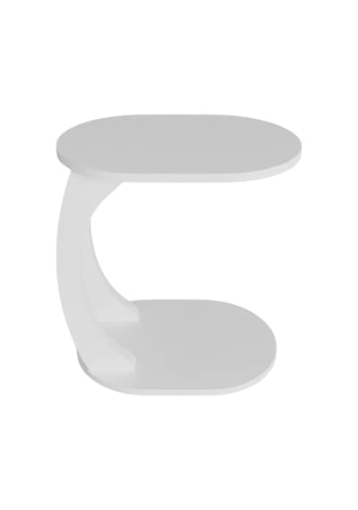 Oval Beyaz C Sehpa Modern,hareketli Tekerlekli Yan Sehpa Salon, Ofis, Yatak Odası Beyaz