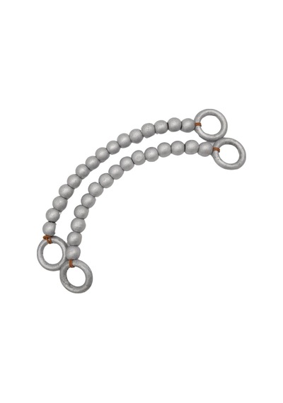 Angel Çanta Aksesuar 20 Mm Ahşap Boncuklu 37 Cm Gümüş Renk Çanta Sapı
