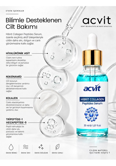 Acvit Hibrit Collagen Peptites Serum 30 ML