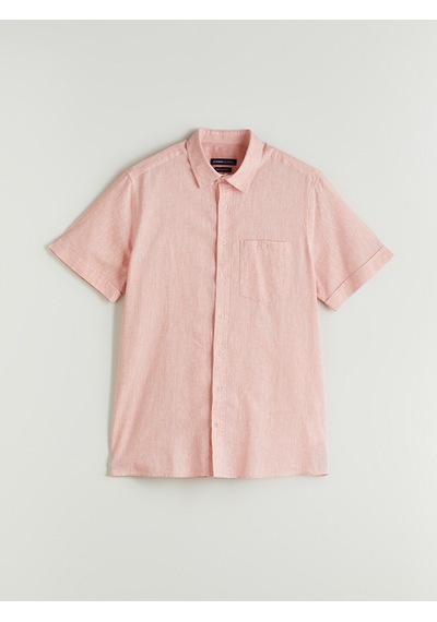 Lcwaıkıkı Classic Pembe Regular Fit Keten Karışımlı Erkek Gömlek