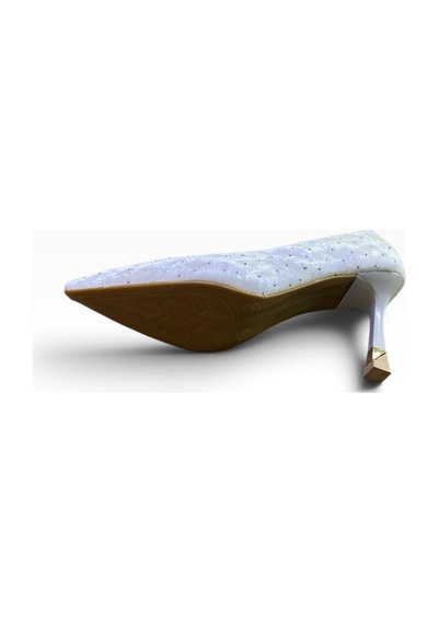 By Doğanrenas Kadın İnce Topuklu Süet Taşlı Stiletto Gri - 942598030 Gri