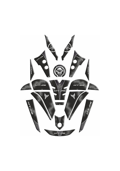 Yamaha Mt25 2020 - 2024 Uyumlu Full Tank Pad Set 006 Çok Renkli