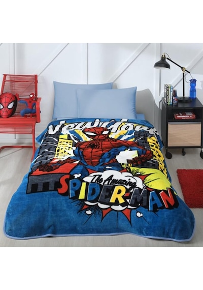Özdilek Spiderman New York Disney Lisanslı Tek Kişilik Çocuk Batt Mavi