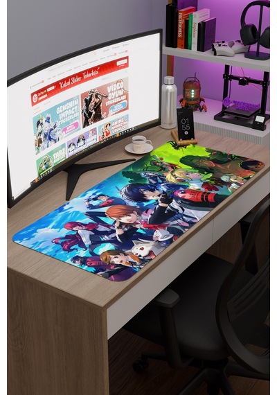 Persona 3 Kaymaz Dikişli Kauçuk Oyuncu Mousepad V1 - 90x40 Xxl Gaming Mouse Pad Fare Altlığı