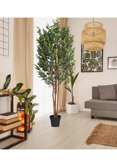 Yapay Zeytin Ağacı 200Cm 3 Gövdeli Doğal Gerçek Görünümlü Yapay A