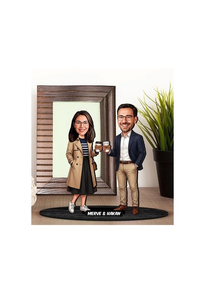 Bk Gift Kişiye Özel Sevgili Karikatürlü Ahşap Biblo -8, Fotoğraftan Karikatür, Sevgililer Günü Hediyesi, Ev Hediyesi Kobitmeyencom36335 Bk Gift